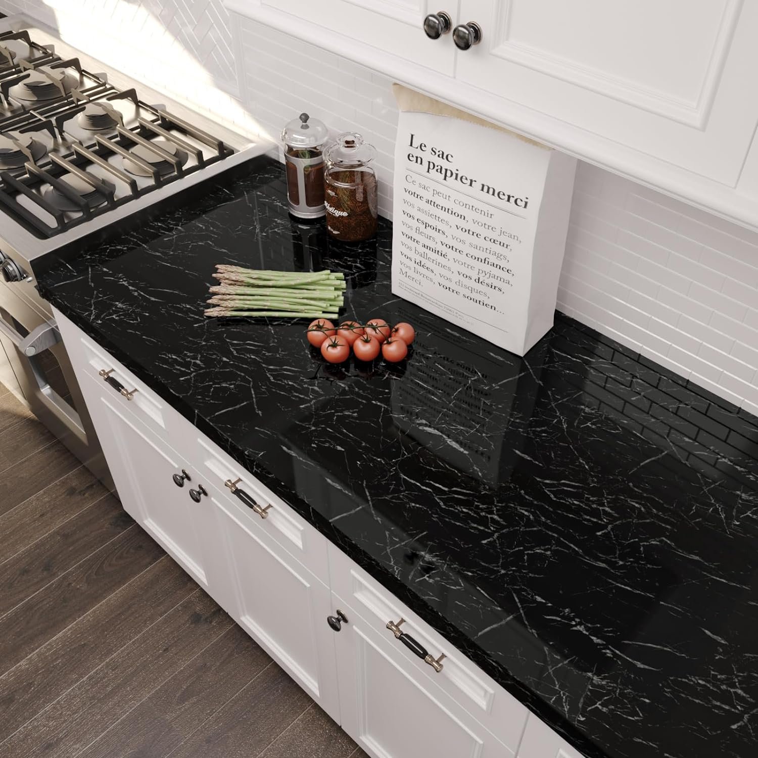 Removable custom 3d marble stickers self-adhesive kitchen countertop contact wallpaper peel and stick waterproof for bathroom