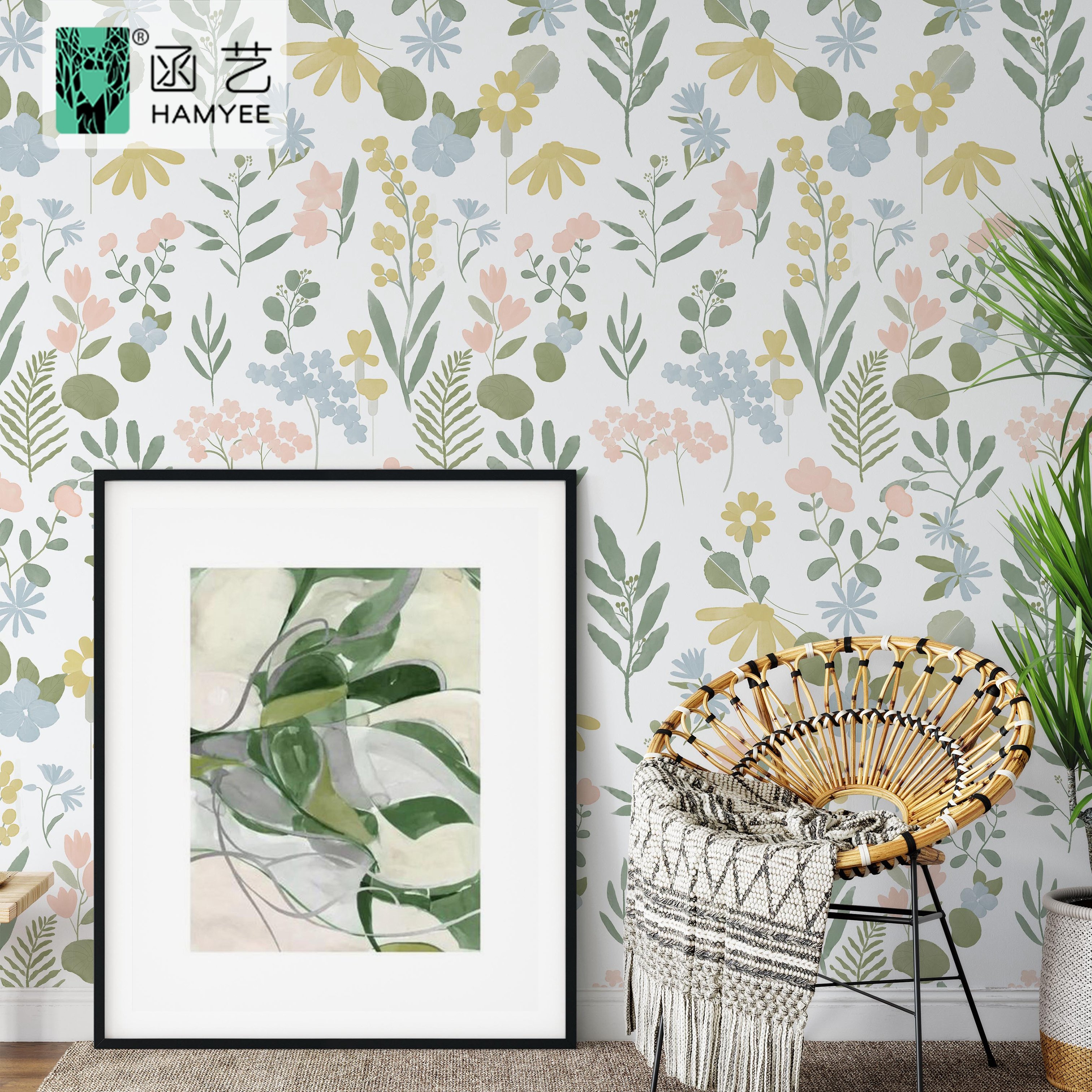 Custom design print self-adhesive peel and stick wallpaper roll for bedroom home decoration