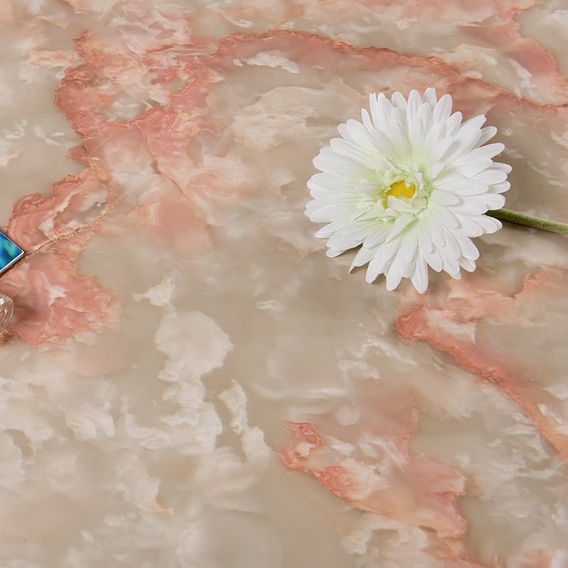 2024 New Modern Design Factory Manufacturer's Price Colorful Pink Marble Slabs Kitchen Customized Wallpapers Waterproof Function