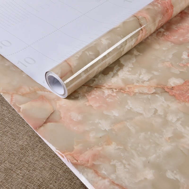 2024 New Modern Design Factory Manufacturer's Price Colorful Pink Marble Slabs Kitchen Customized Wallpapers Waterproof Function