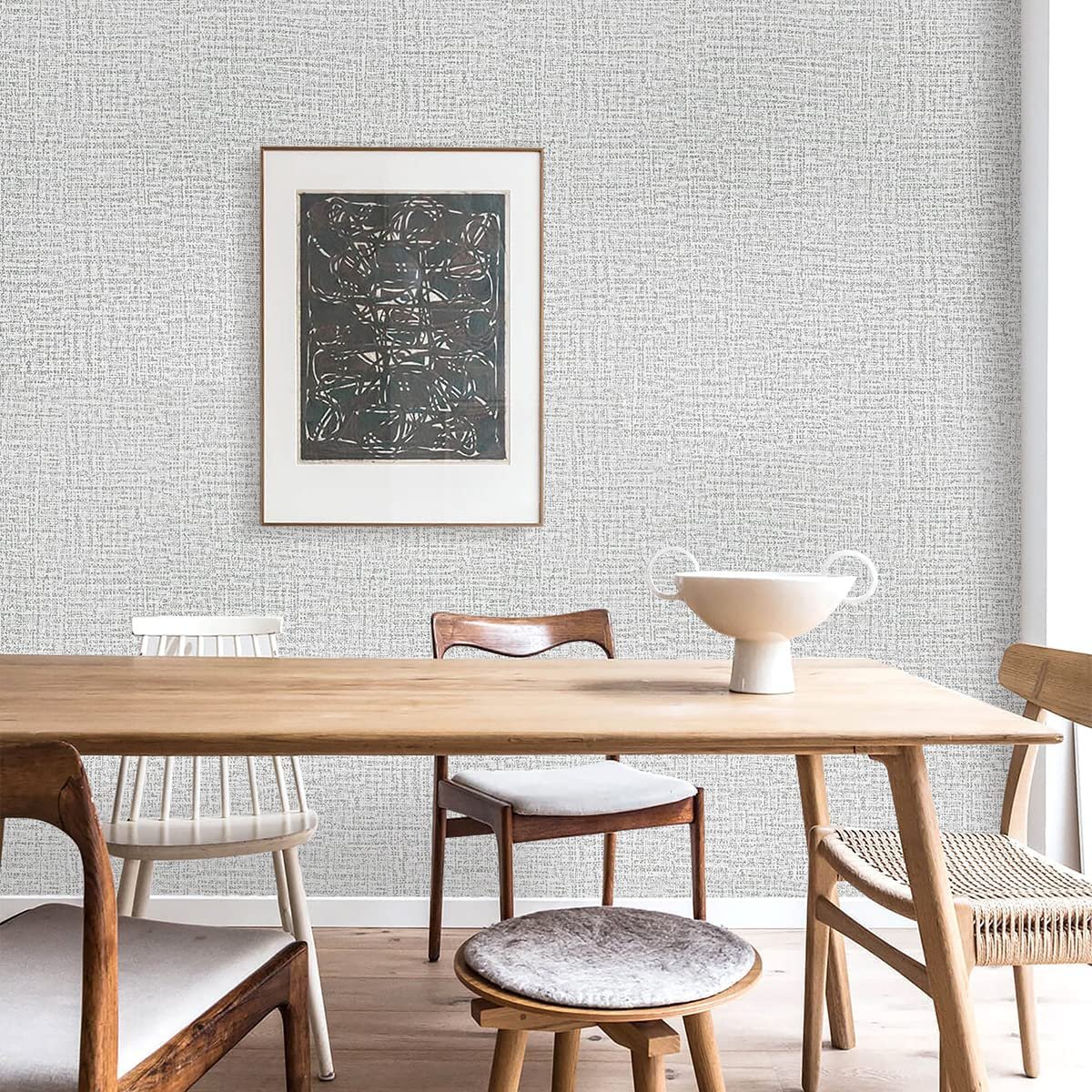 Classical Blue Linen Texture Interior Waterproof Decorative Wall Paper Pvc Self Adhesive Wallpaper Rolls For Bedroom Decoration
