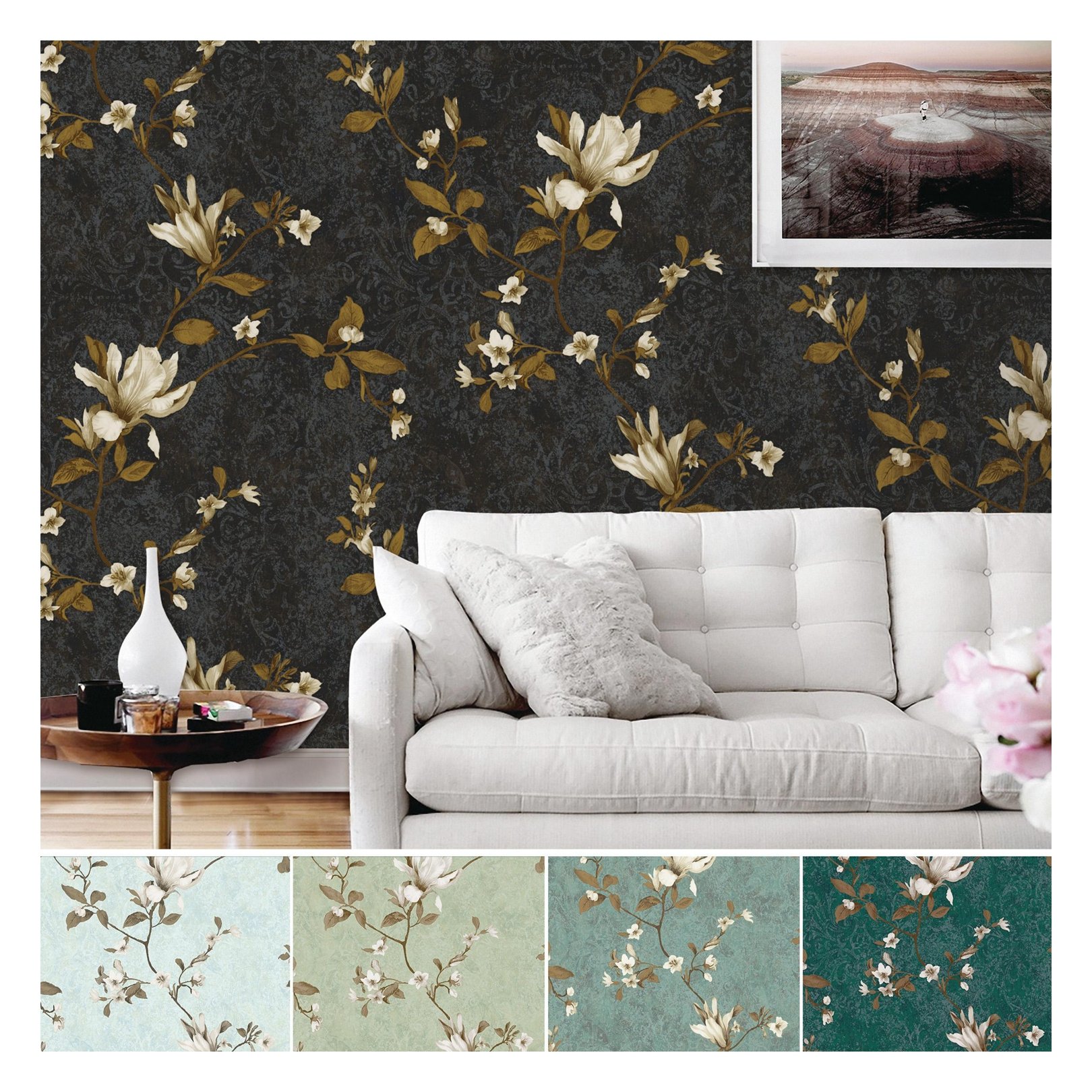 Low price china designs home pvc wallpaper,3d flower wall paper decor wallpaper rolls