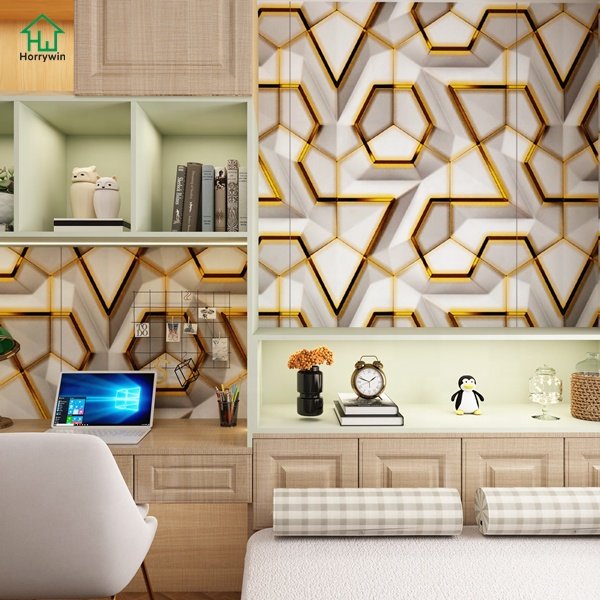 In stock Removable morden wallpaper 3D self adhesive wallpaper vinyl wall sticker roll for wall