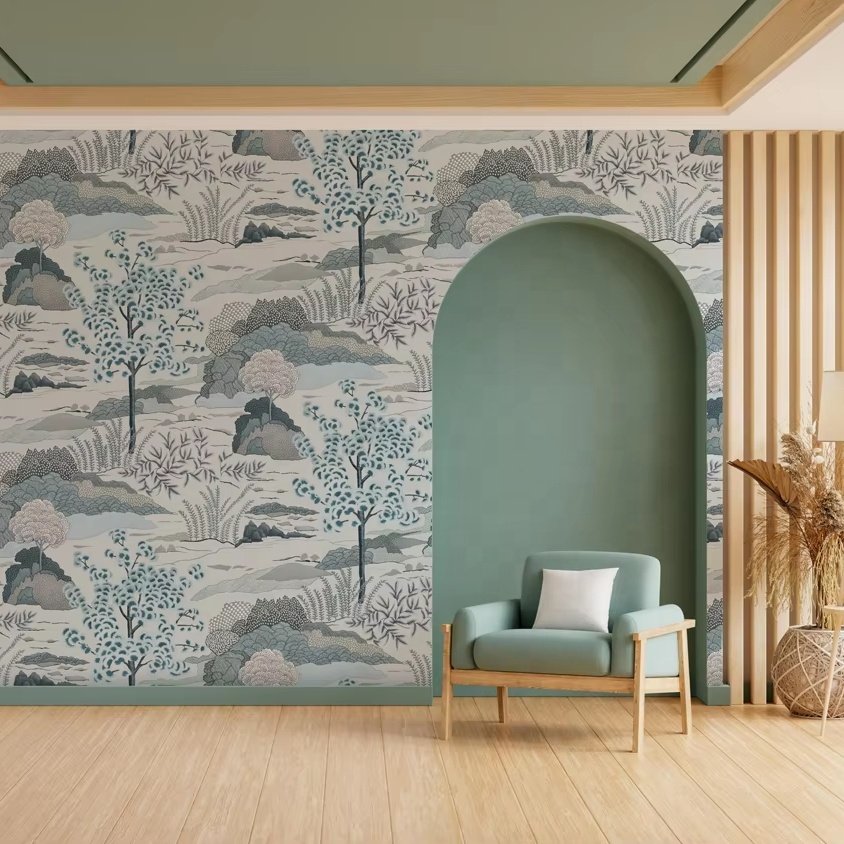 Relaxing Bedroom Decoration Popular Custom Nature Landscape 3D Wall Mural Wallpaper Roll Customized Papier Peint Mural