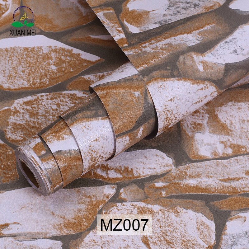 Factory supply cheap stone wall paper rolls 3d brick pvc self adhesive wallpaper