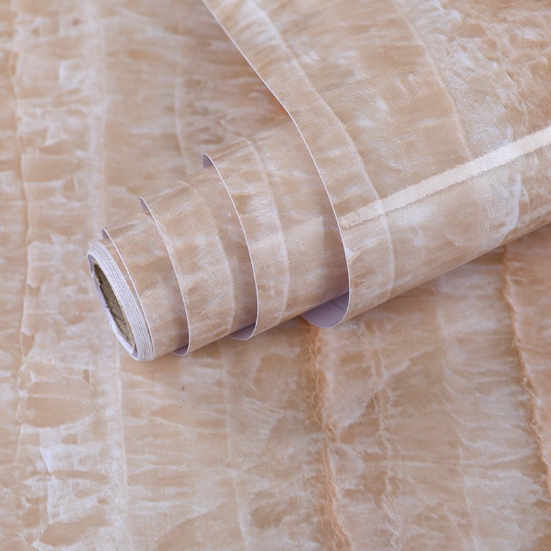 Marble Glossy Textured PVC Wallpaper, Easy To Peel And Stick, Waterproof Moisture-proof Removable Contact Paper For Kitchen