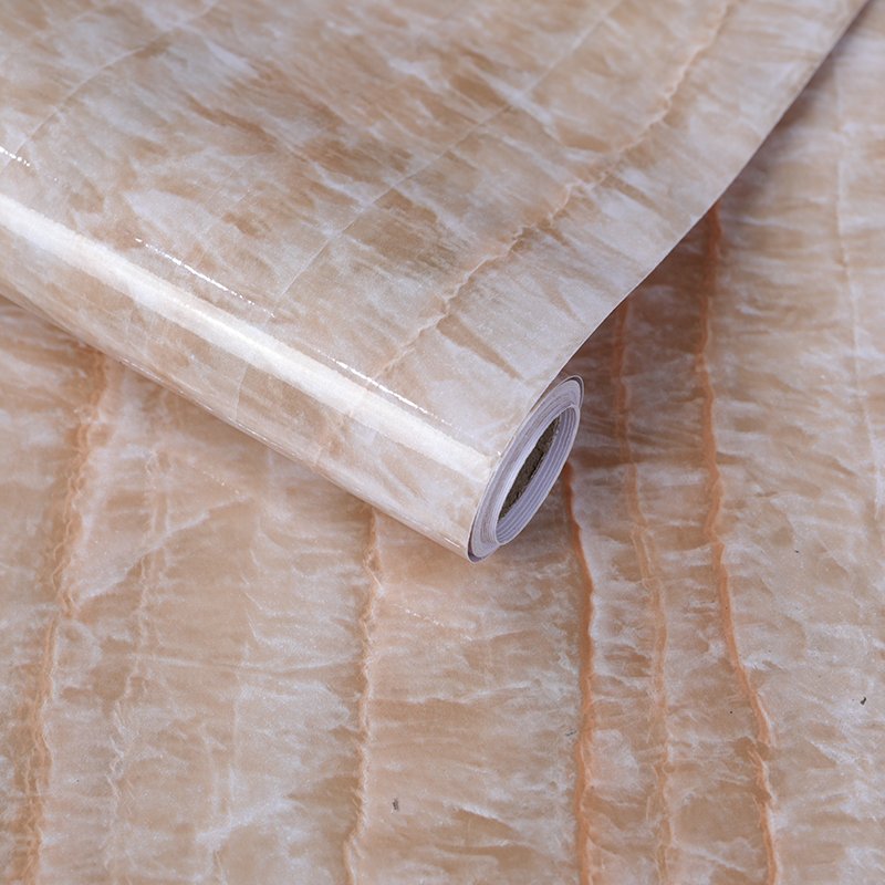 Marble Glossy Textured PVC Wallpaper, Easy To Peel And Stick, Waterproof Moisture-proof Removable Contact Paper For Kitchen