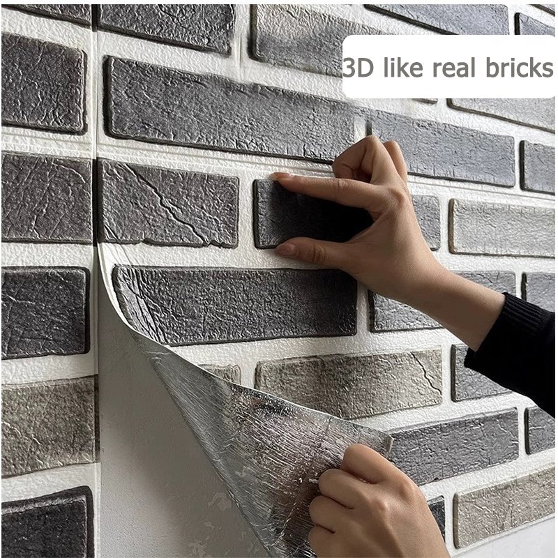 3d foam brick wall panels xpe stereoscopic peel and stick wallpaper self-adhesive wallpaper other home decoration 70*70cm