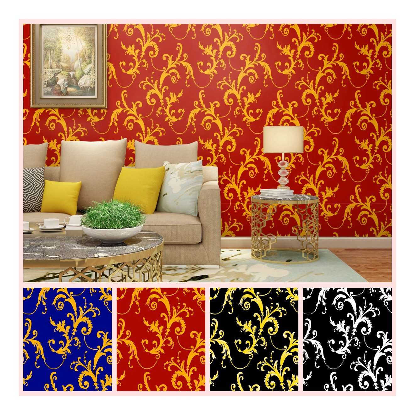 Special design pvc wallpaper 3d, Room decoration Colorful wallpaper rolls in stock