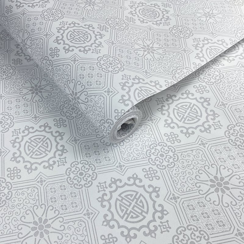 Chinese style classical patterned tea room wallpaper new Chinese style study restaurant tea house tea room background wallpaper