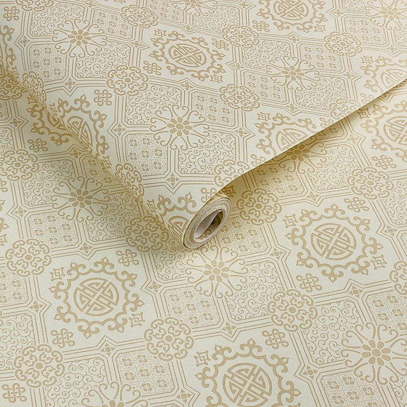 Chinese style classical patterned tea room wallpaper new Chinese style study restaurant tea house tea room background wallpaper