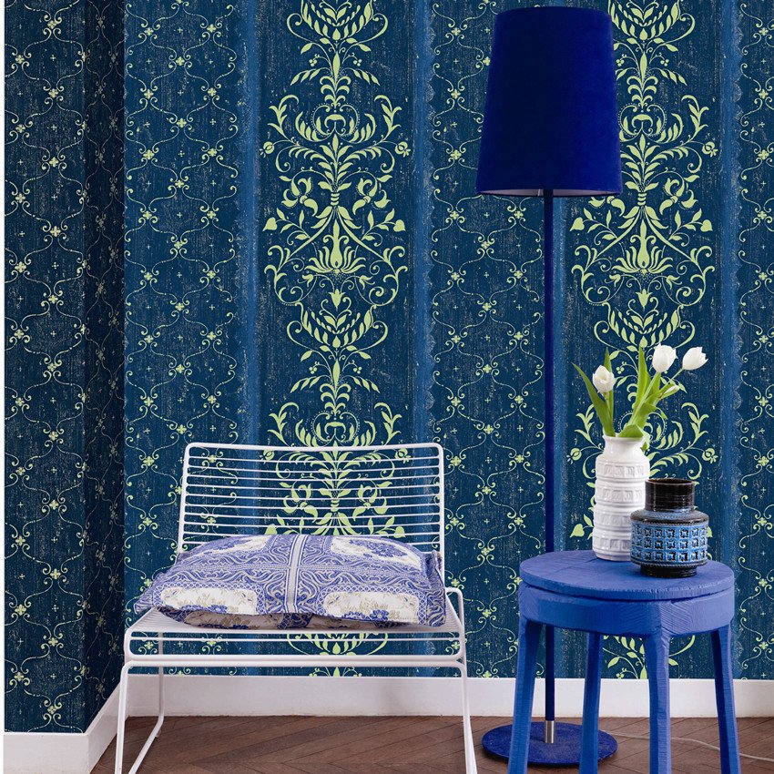 European Style Embossed PVC Corridor Floral Damask Soundproof Sound-Absorbing Eco-Friendly Hotels Households Entertainment