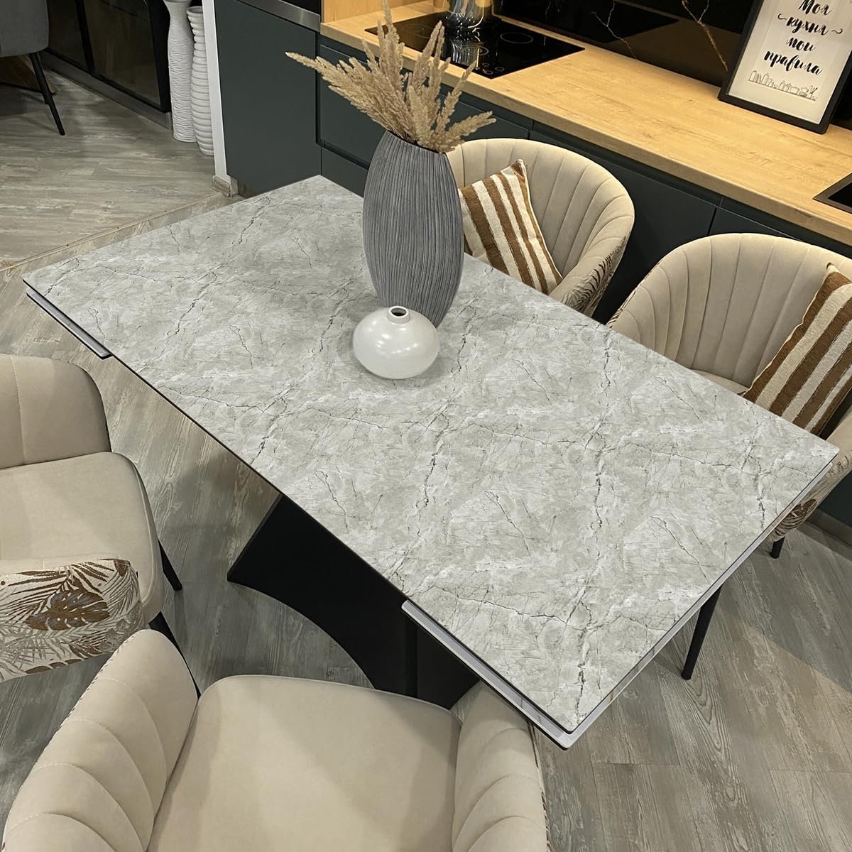 Self adhesive Glossy marble sticker 23.6inch x 196.8inch waterproof peel and stick marble wallpaper vinyl film roll for kitchen
