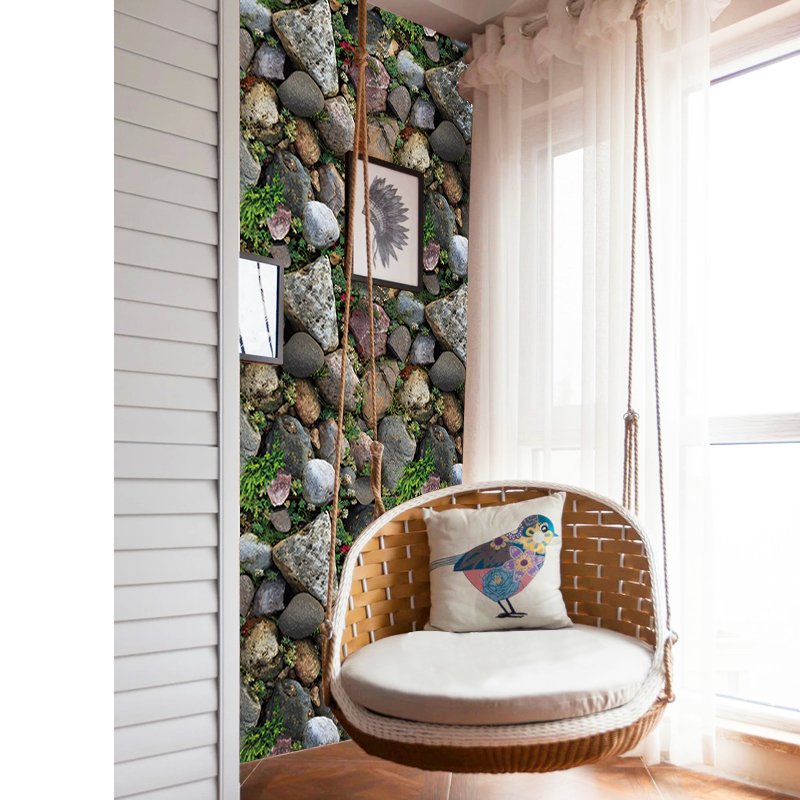 YIYAO Popular 3d Wall Paper Pvc Decorative Roll Stone Modern Wallpapers Tile Waterproof 3d Pvc Wall Panels 1pc/opp Bag