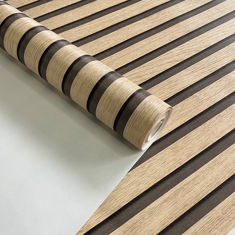 price cheap yellow wood fluted panel wallpaper high quality self-adhesive for full room bedroom wall 3d