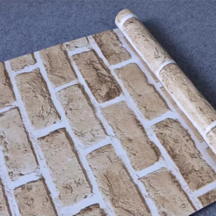 Low price Modern 3D Brick PVC Self-Adhesive Wallpaper Waterproof Stone Wall Paper Rolls for Bedroom