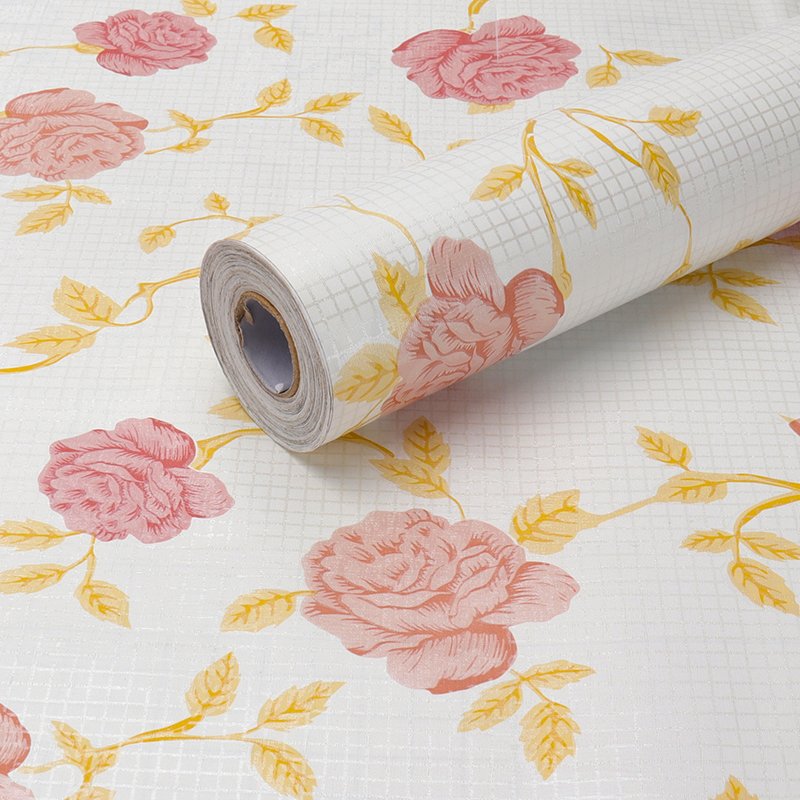 free sample wallpaper home decor bedroom 3d pvc pink flower vinyl fabric pattern leaf wallpaper