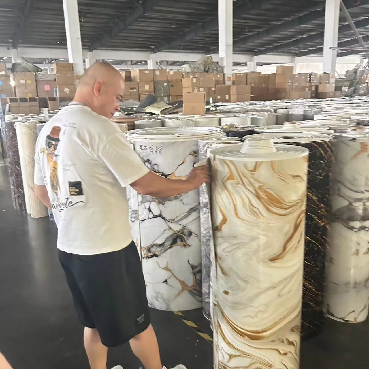 High-density high-quality self-adhesive roll foam wallpaper marble stickers marble sheet sticker