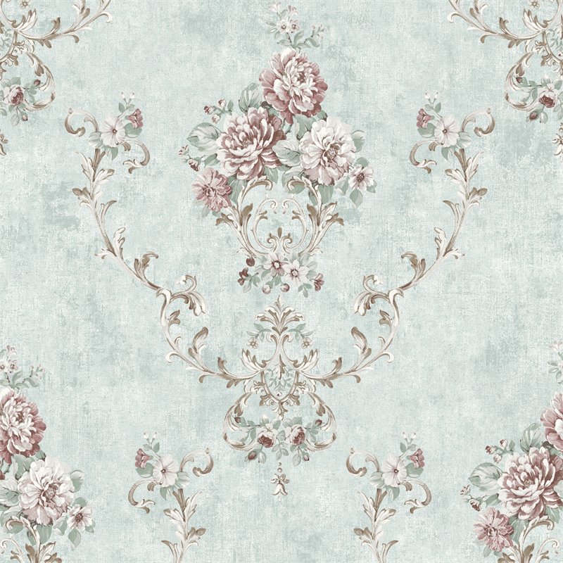 In stock European Luxury Home Decoration Classic Damascus Pvc Wallpaper Living Room Bedroom Tv Background Vinyl 3d Wallpaper