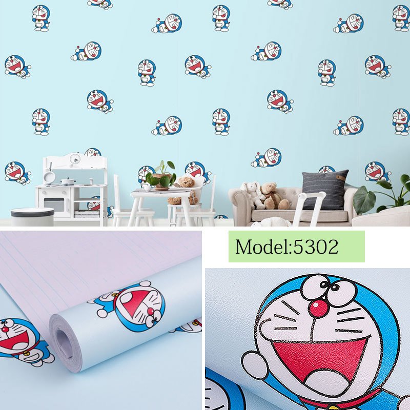 customized painted cartoon kids self adhesive peel and stick wallpaper for bedroom
