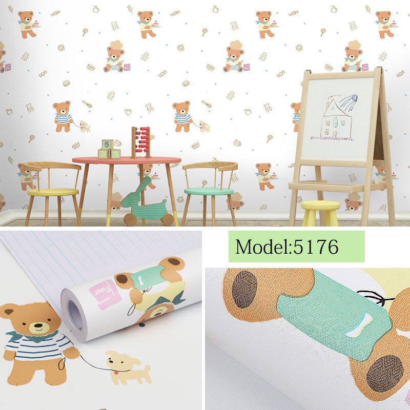 customized painted cartoon kids self adhesive peel and stick wallpaper for bedroom