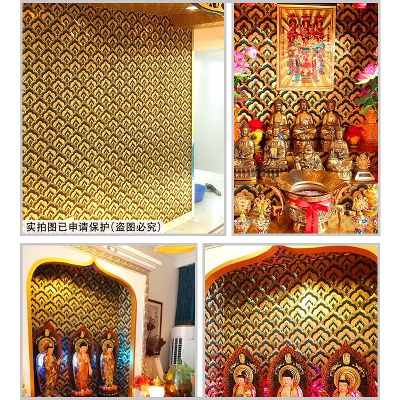 gold foil wallpaper pvc rolls factory in china wall papaper water and flam resistance 3d wall molding panels sticker home decor