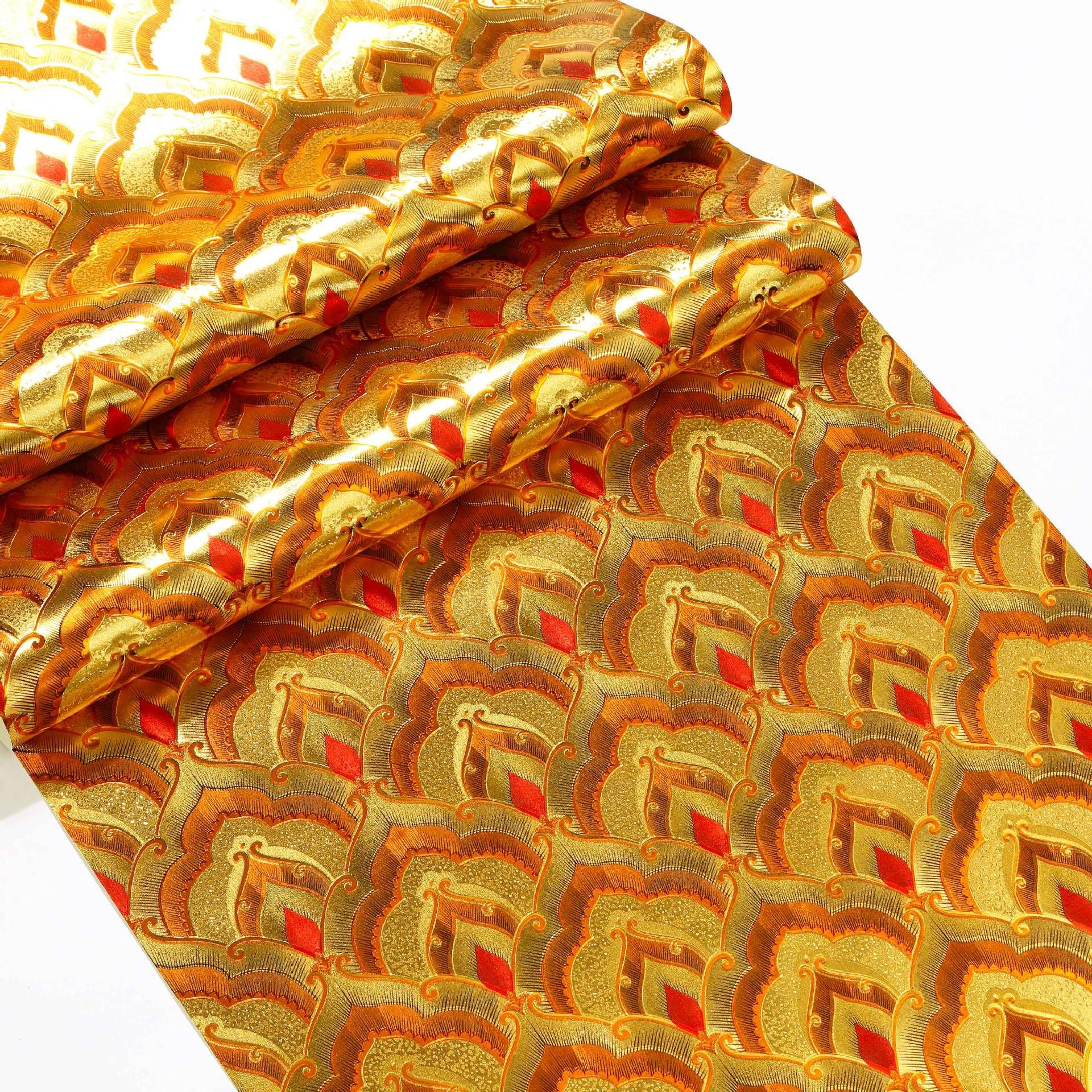 gold foil wallpaper pvc rolls factory in china wall papaper water and flam resistance 3d wall molding panels sticker home decor