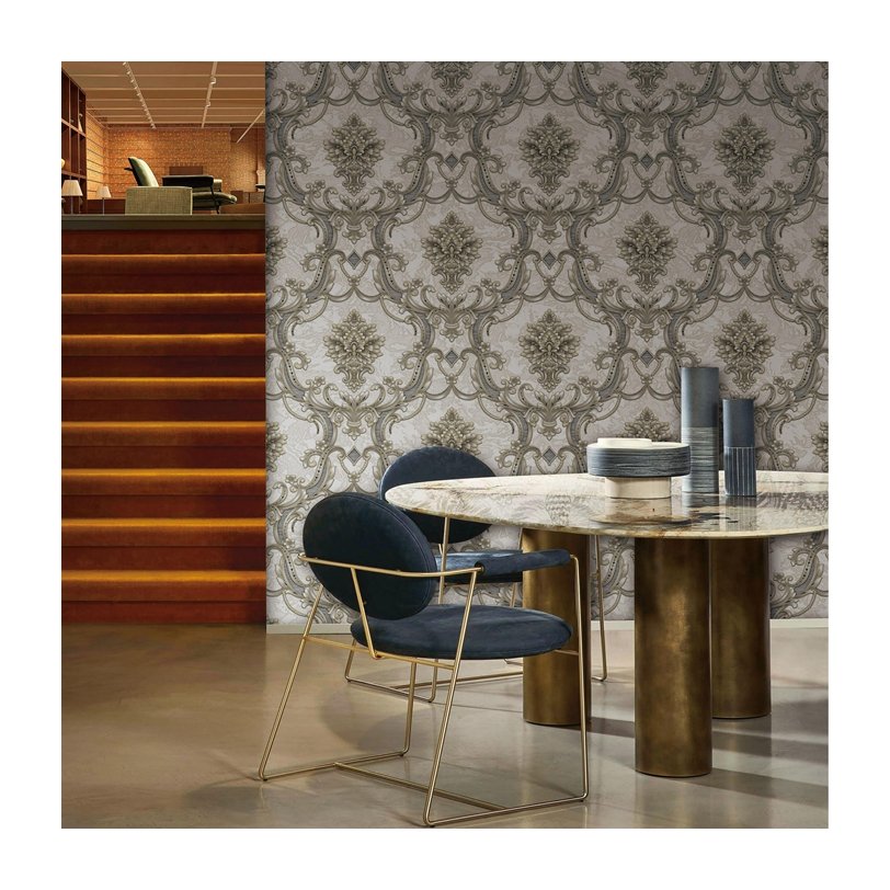 New Designs 106 Wallpaper Home Decor 3d Damask Flower 1.06 Wallpapers Made in China Graphic Design Modern Hotel M2 PVC Surface