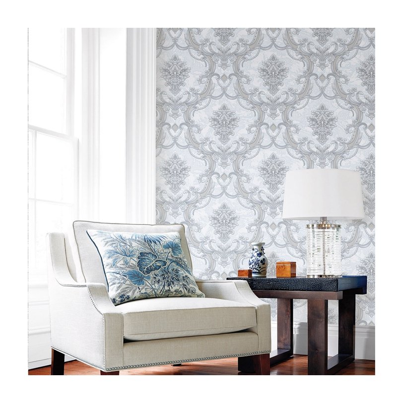 New Designs 106 Wallpaper Home Decor 3d Damask Flower 1.06 Wallpapers Made in China Graphic Design Modern Hotel M2 PVC Surface