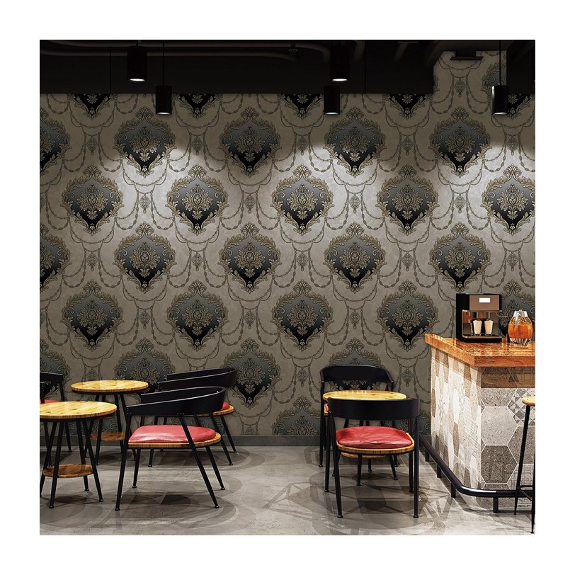 New Designs 106 Wallpaper Home Decor 3d Damask Flower 1.06 Wallpapers Made in China Graphic Design Modern Hotel M2 PVC Surface