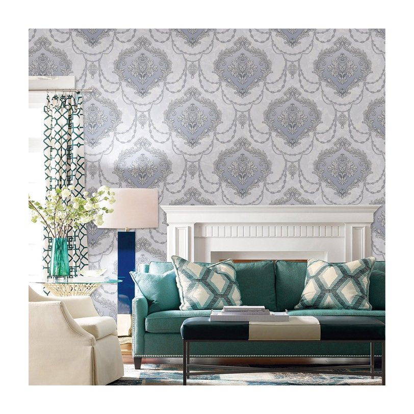 New Designs 106 Wallpaper Home Decor 3d Damask Flower 1.06 Wallpapers Made in China Graphic Design Modern Hotel M2 PVC Surface