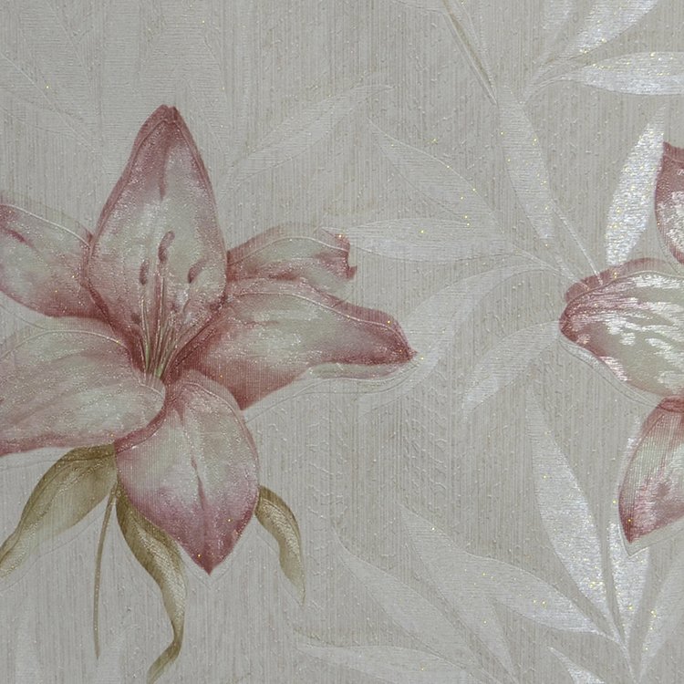 Interior design pvc wallpaper Beautifully pink flower pattern wallpaper vinyl wallpaper for House