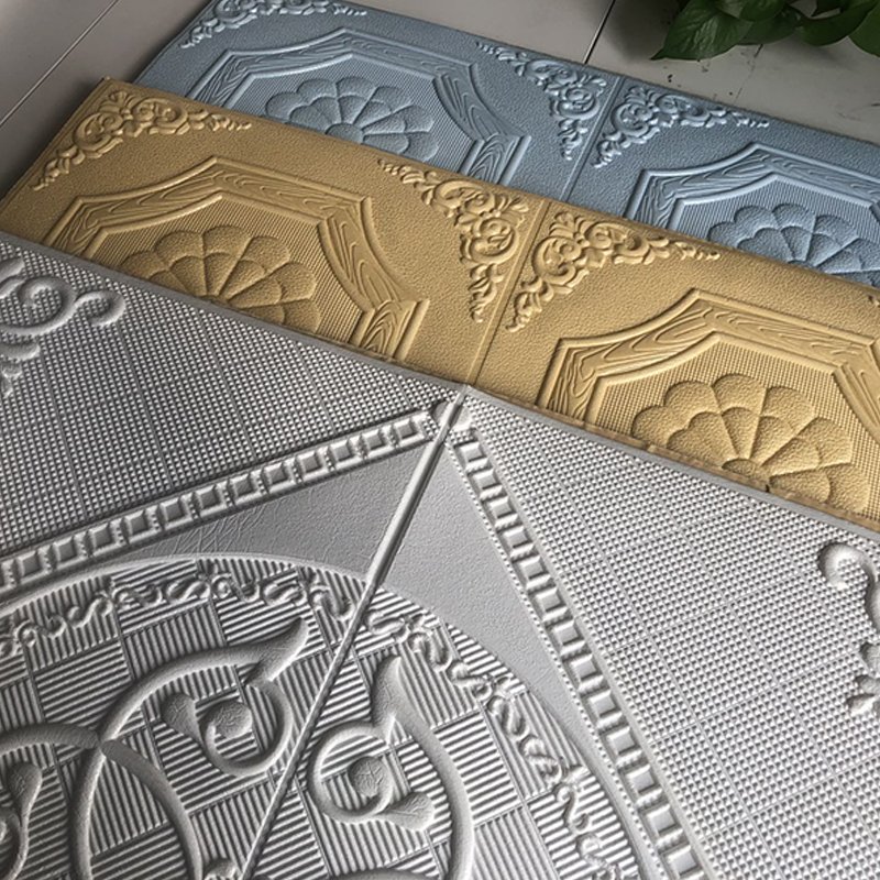 Modern 3D Foam Wallpaper for Interior Decor Soundproof Anti-Static Waterproof Living Room Wall Stick-On Wallpaper