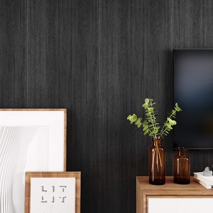 Wooden Wallpaper Removable Self-Adhesive Faux Wood Look Vinyl Decorative Roll Thicken No bubble Design