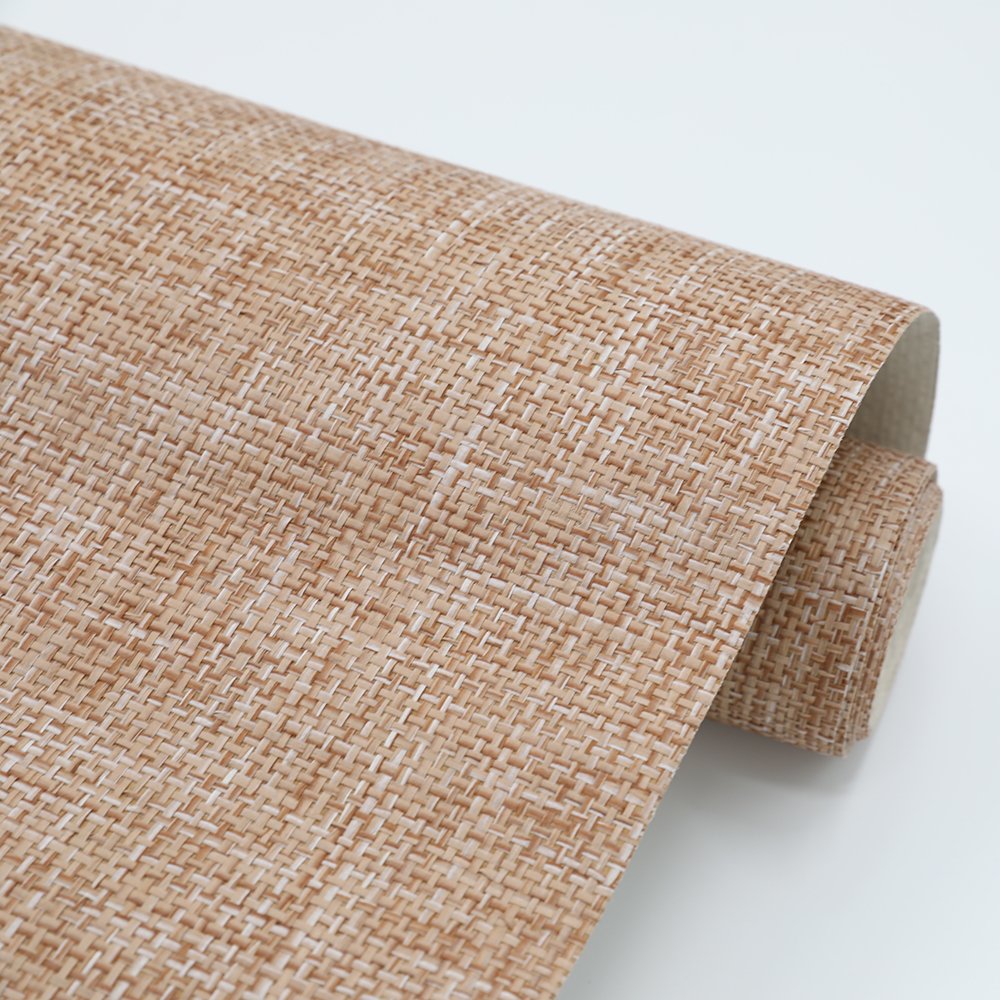 Mywind Free Sample New Design Natural Material Paper-Weave Modern Textured Wallpapers Brown Wallcovering For Home Hotel Decor
