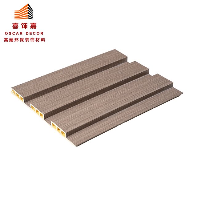 Modern WPC Wall Panel for Indoor Decoration Wood Plastic Composite WPC Cladding Fluted Wall Board PVC Coating Bedrooms Hotels