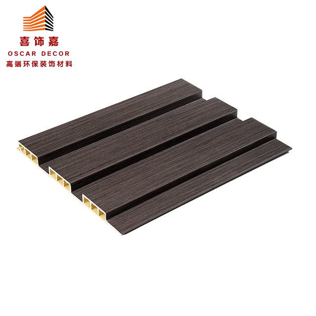 Modern WPC Wall Panel for Indoor Decoration Wood Plastic Composite WPC Cladding Fluted Wall Board PVC Coating Bedrooms Hotels