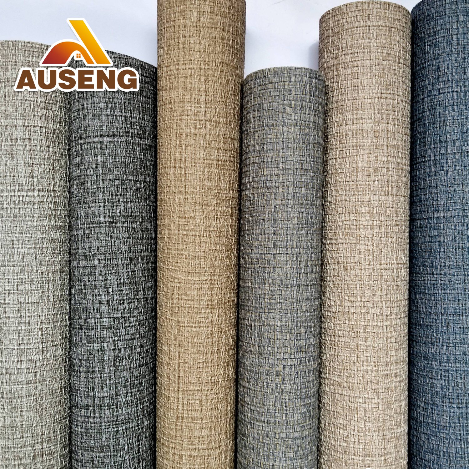 Factory Wholesale Popular Pvc Linen texture papier peint wall paper vinyl faux art wallpaper Fabric Backed PVC Wall Cover