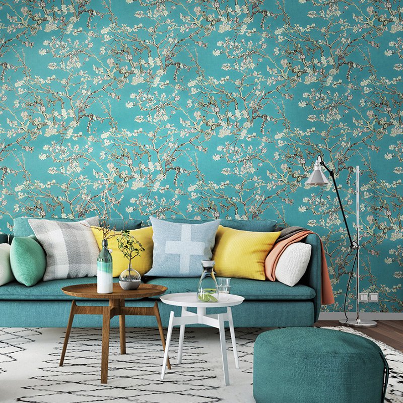 Yellow China Mural 3d Flower Vintage Paper Chinoiserie Wallpaper
