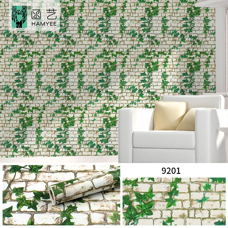 45cm*10m waterproof self adhesive peel and stick vinyl wall paper red brick wallpaper rolls living room wall decor