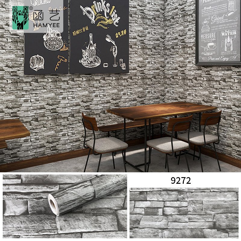 45cm*10m waterproof self adhesive peel and stick vinyl wall paper red brick wallpaper rolls living room wall decor