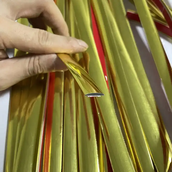 08-50mm Width Flexible PVC High Glossy Gold/silver Self-Adhesive Wall Corner Sticker Furniture Decorative Strips For Sofa