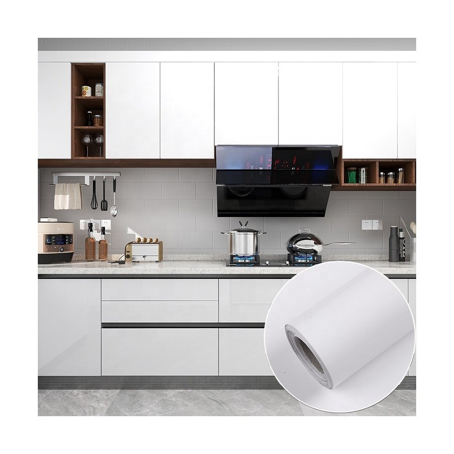 Peel and Stick Waterproof Oil Proof Self Adhesive for Walls Cabinets Countertops Covers Kitchen Furniture Decorative Wallpaper