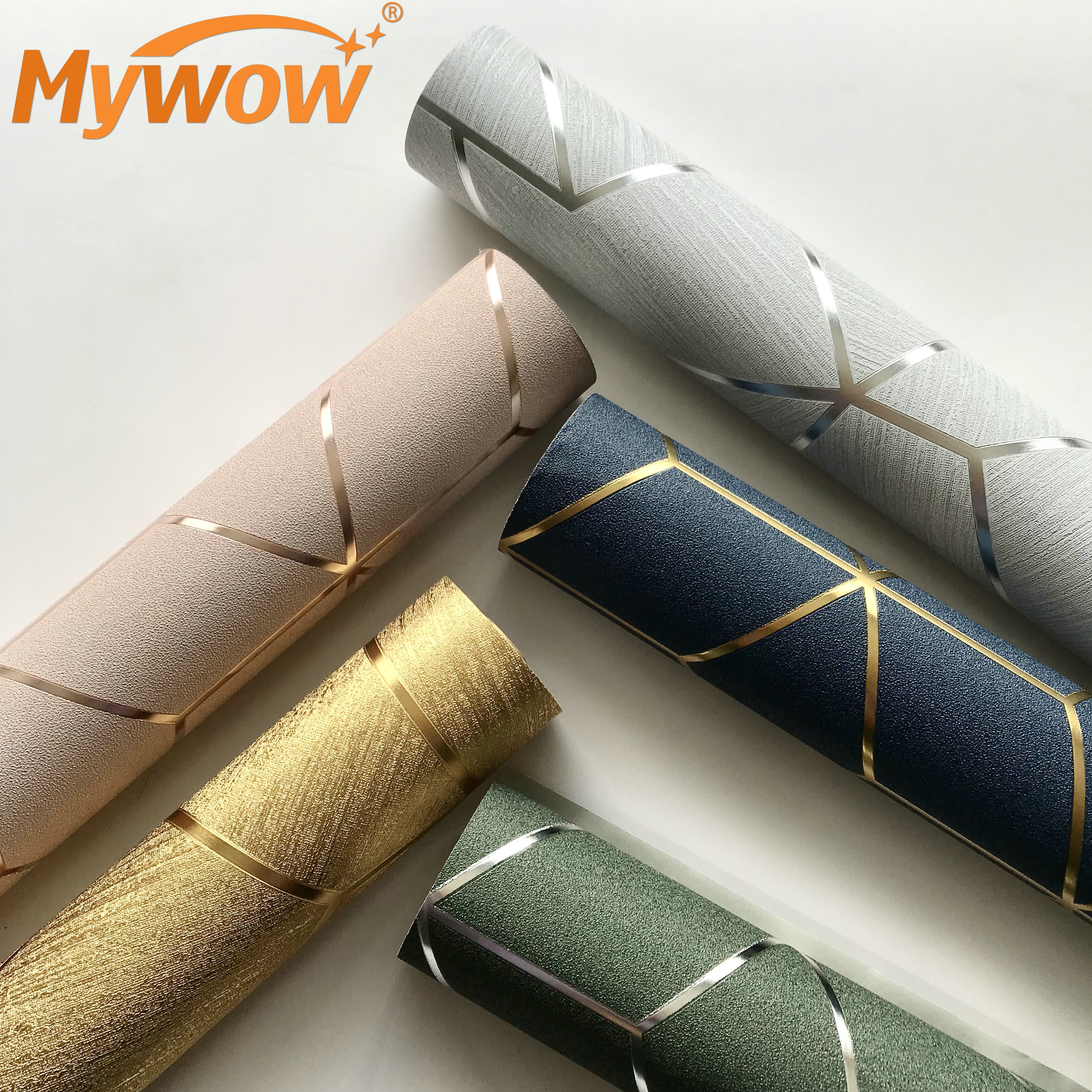 MyWow Wall Paper Metallic Gold Wallpapers Waterproof