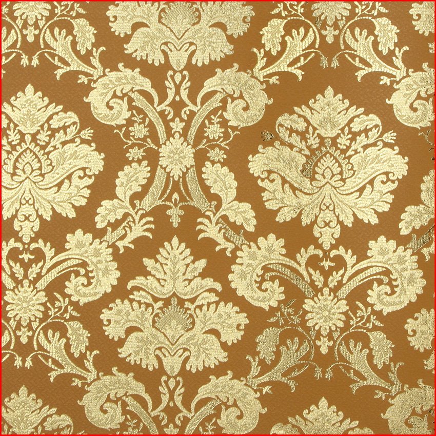 Damask Design Metallic Vinyl Wallpaper Golden Wallpaper