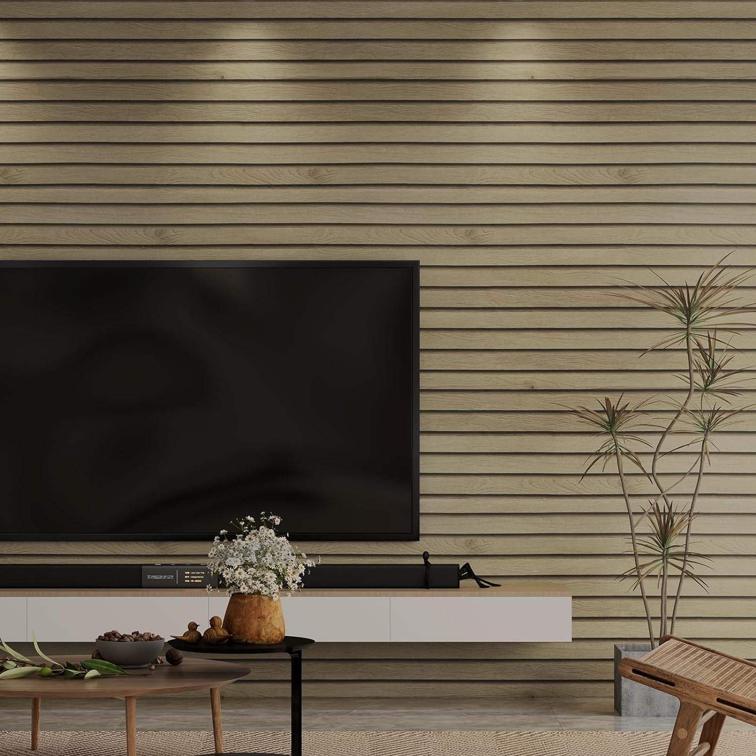 New Wood Slat Wallpaper Peel and Stick Wood Slat Wall Panel Wallpaper Removable Self Adhesive Wallpaper for Bedroom