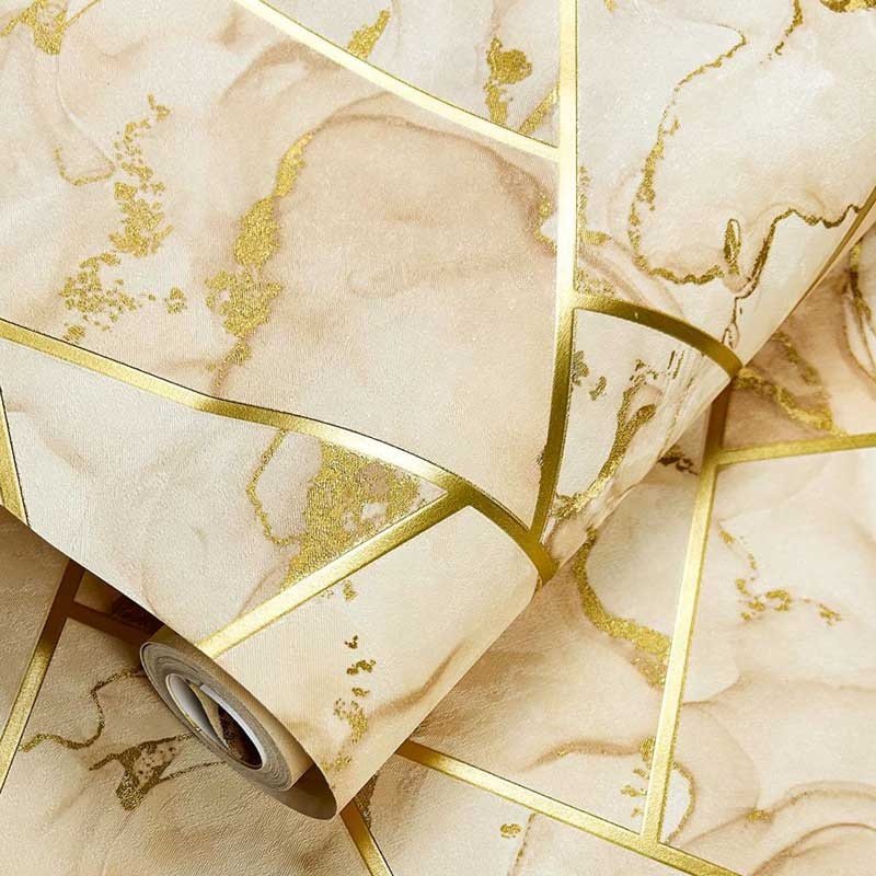Geometric Marble Pattern Wallpaper, Living Room Bedroom Three-dimensinal Deep Embossed Background Wall Wallpaper