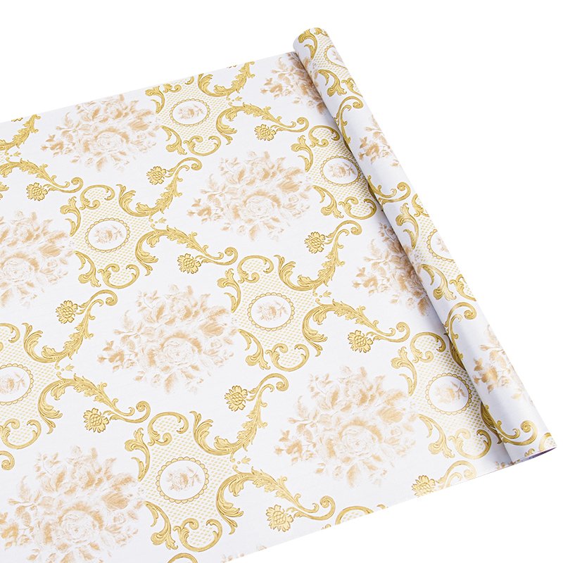European-style Self-adhesive Non-woven Wallpaper 3D Three-dimensional Floral Living Room TV Background Wall Bedroom Wall Paper