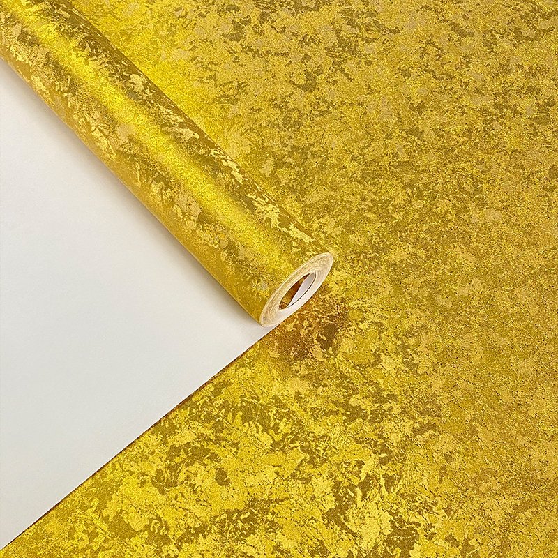 Chinese Gold Ice Pattern Gold Foil Wallpaper Hotel Lobby Front Desk Background Ceiling Beauty Salon Background Wallpaper