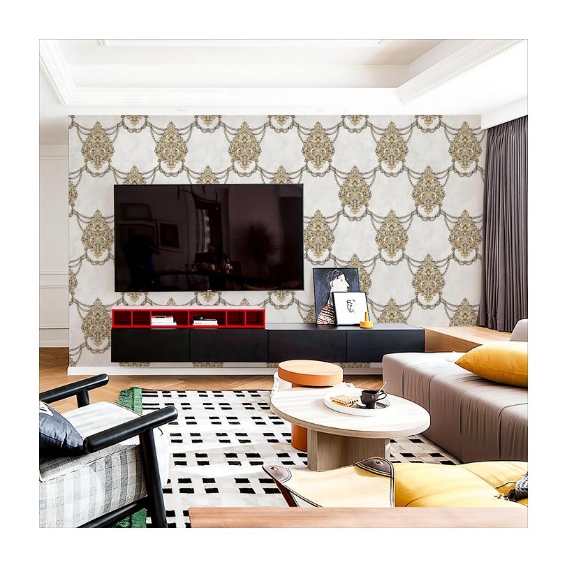 made in china new designs 106 wallpaper home decor 3d damask flower 1.06 wallpapers
